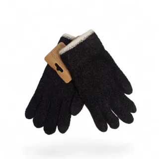 Guantes negros mujer con detalle plateado