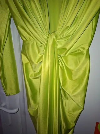 Vestido de fiesta verde/amarillo talla única