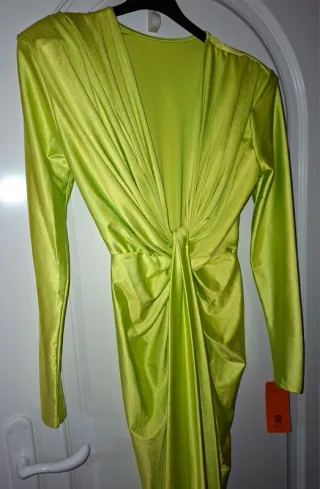 Vestido de fiesta verde/amarillo talla única