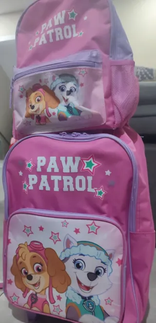 Set Mochila y Maleta Paw Patrol Rosa y Morado