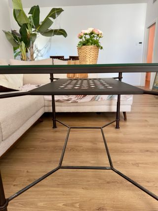 Mesa de centro hierro forja y cristal