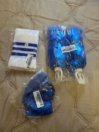 Disfraz porrista niña azul y dorado
