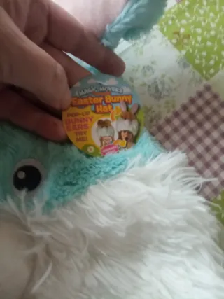 Gorro de conejo azul con orejas