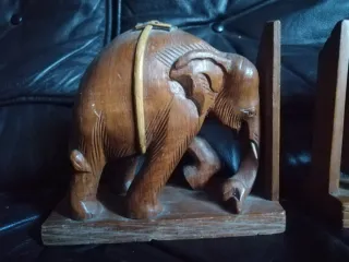 Fermalibri in Legno Elefanti