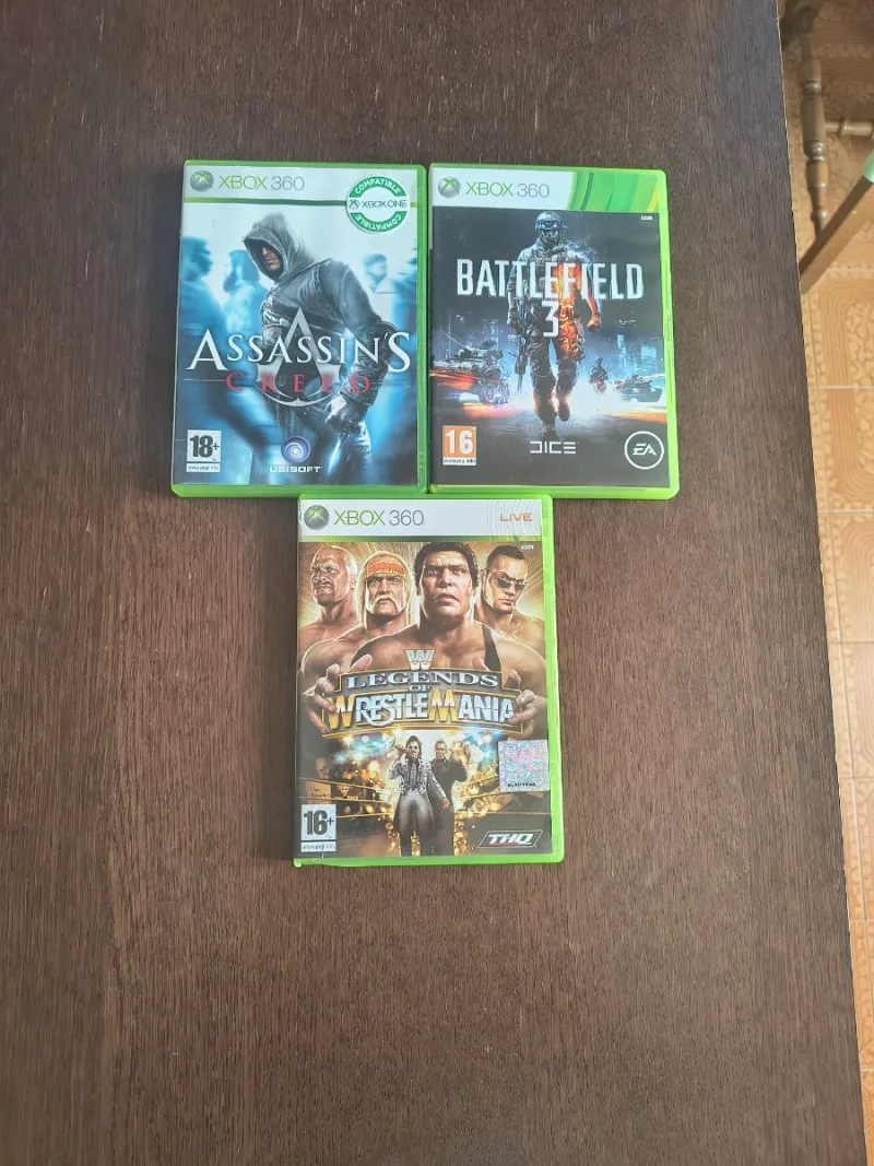 Imagen de Xbox 360: Assassin's Creed, Battlefield 3, WWE Leg