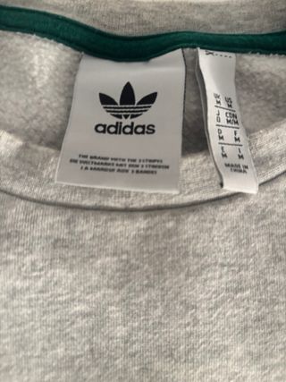 Sudadera Adidas Originals Gris Logo Escudo