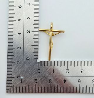 Colgante de Oro 18K, Cruz, Crucifijo, 1,9gr, 2,5cm