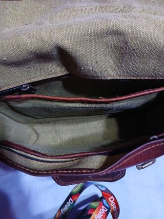 Bolso de cuero marrón,correa regulable