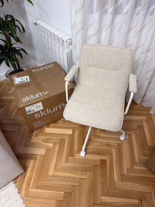 Sedia da ufficio Sklum in tessuto beige