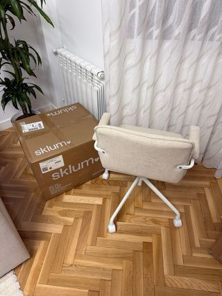 Sedia da ufficio Sklum in tessuto beige