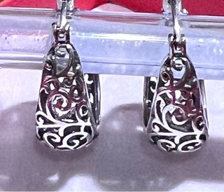 PENDIENTES NUEVOS DE PLATA AROS LABRADOS