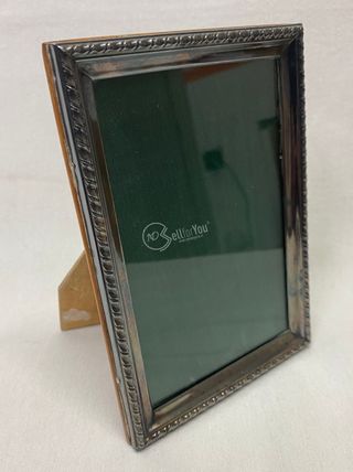 Cornice portafoto vintage argento e legno
