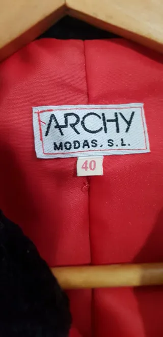 Chaqueta vintage ARCHY roja negra talla 40