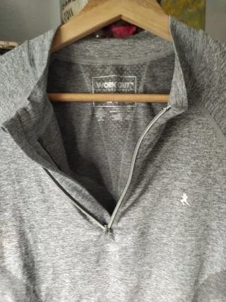Camiseta técnica mujer manga larga gris