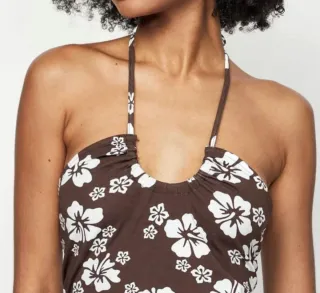 Abito H&M floreale marrone taglia M nuovo 