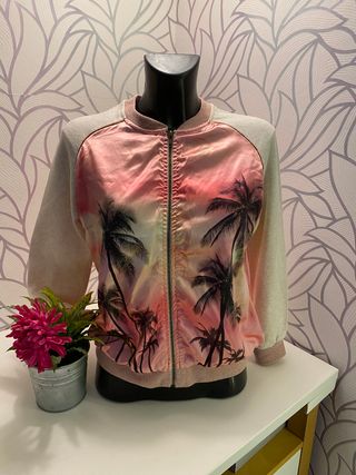 Chaqueta Zara Raso Palmeras Talla M