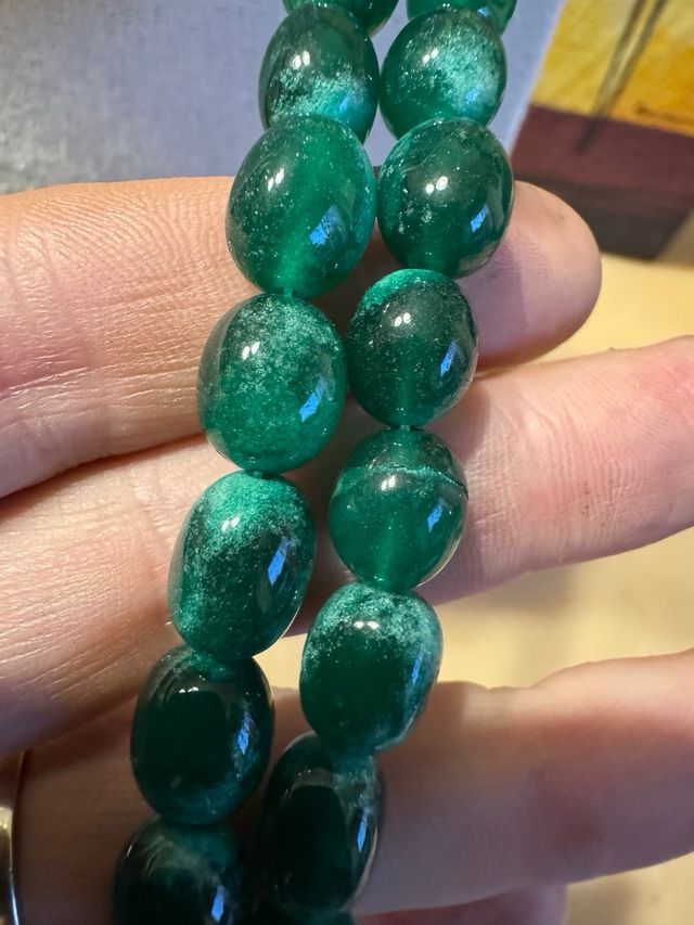 Collana indiana a 2 fili in smeraldo 