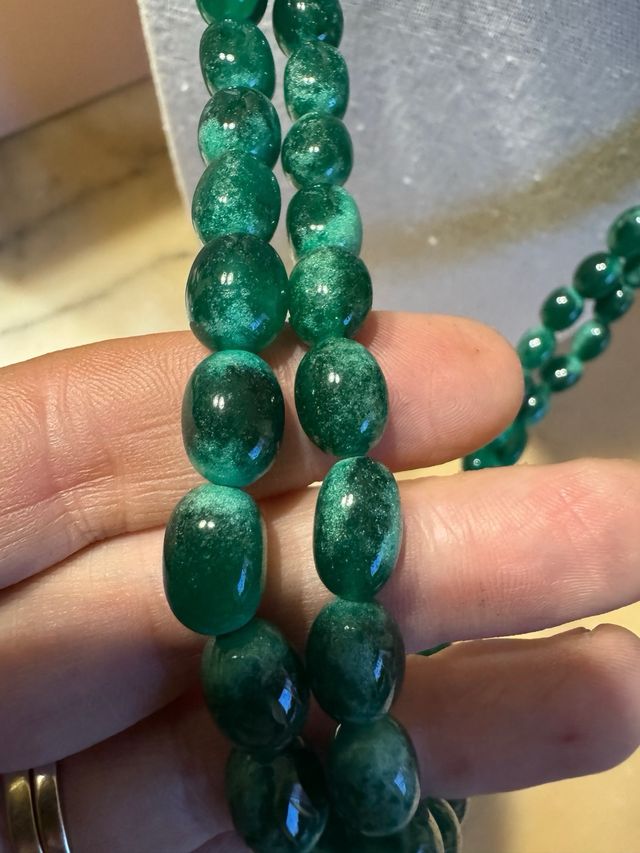 Collana indiana a 2 fili in smeraldo 