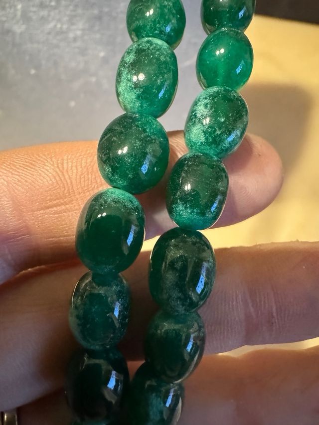 Collana indiana a 2 fili in smeraldo 