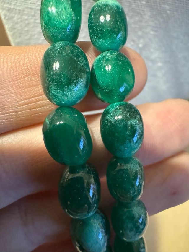 Collana indiana a 2 fili in smeraldo 