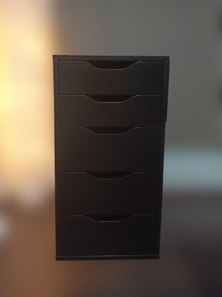 Cajonera negra de madera