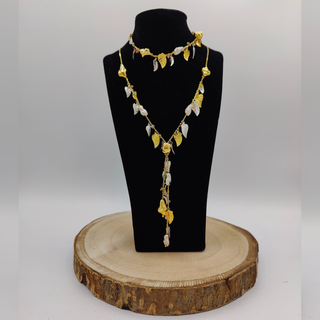 Pulsera de Hojas de Oro Amarillo y blanco 18k