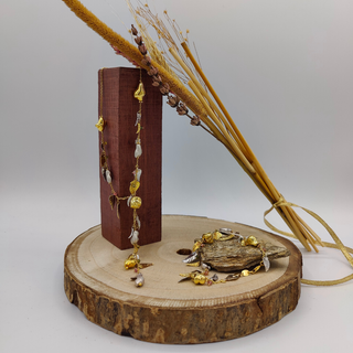 Pulsera de Hojas de Oro Amarillo y blanco 18k