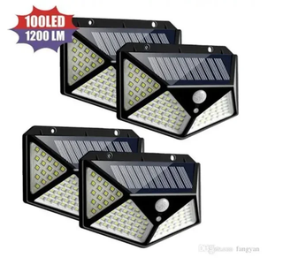 4 Pezzi Faretti 100 LED Pannello Solare Giardino