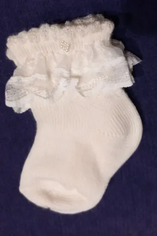 5 paia calzini neonata linea baby pizzo