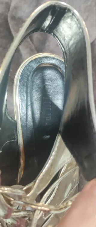 Sandalias Plataforma Doradas Tulipano Talla 40