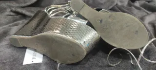 Sandalias Plataforma Doradas Tulipano Talla 40