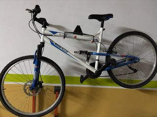 Bicicleta Montaña Full Suspension Azul/Blanca