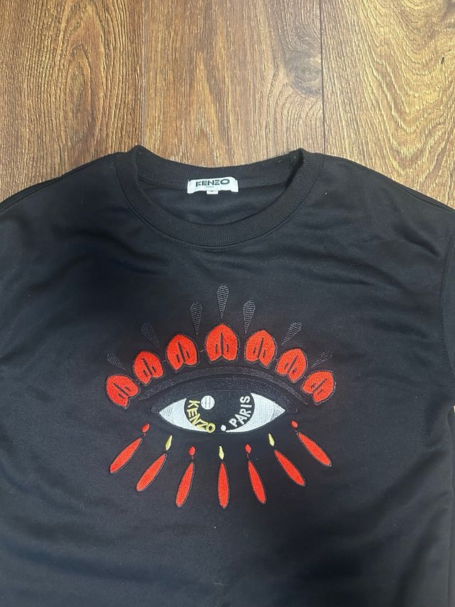 Sudadera Kenzo Negra con Ojo Rojo
