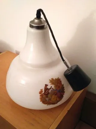 Lámpara techo cristal opalina