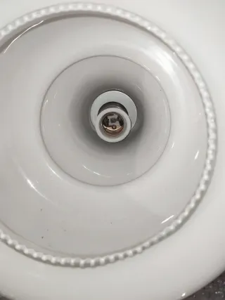 Lámpara techo cristal opalina