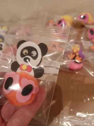 LOTE DE 2I FIGURAS ADHESIVAS GOMA EVA+ PELUCHE