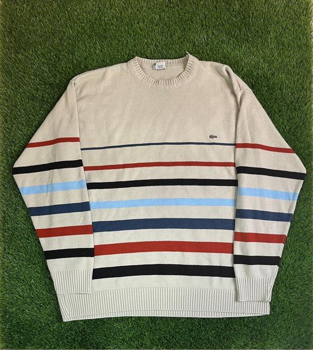 Jersey Lacoste Rayas Beige Multicolor