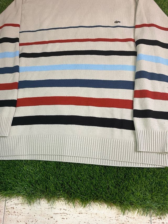 Jersey Lacoste Rayas Beige Multicolor