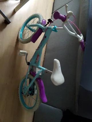 Bicicleta infantil azul y morada