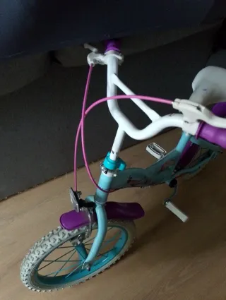 Bicicleta infantil azul y morada