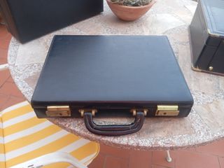Maletín ejecutivo piel negro y marrón