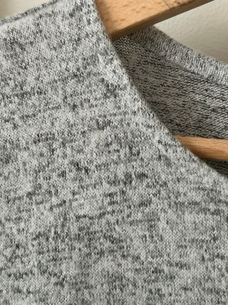 Vestido gris punto manga larga