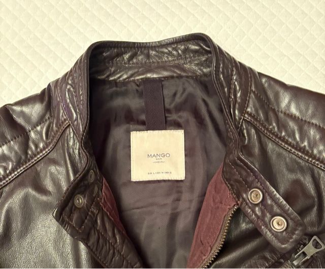 Cazadora Chupa Motera de Mango Dark Brown 