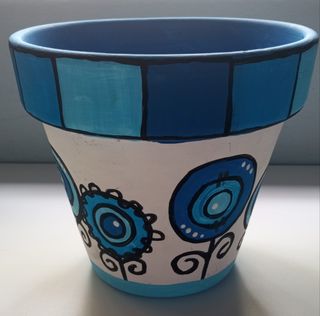 Maceta decorada 17 cm ancho