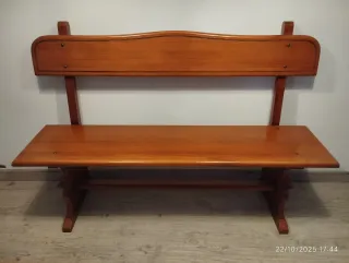 Mesa comedor madera con banco y 2 sillas