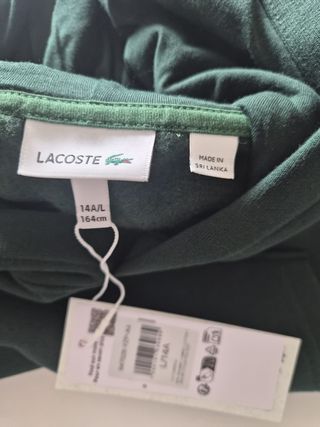 Sudadera Niño Lacoste Verde Talla 14
