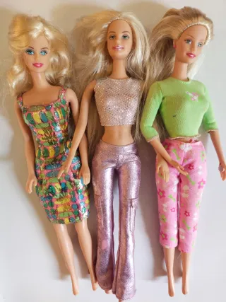 Set di 3 bambole Barbie anni '90