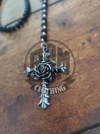 Rosario - Collana con Croce Rosa
