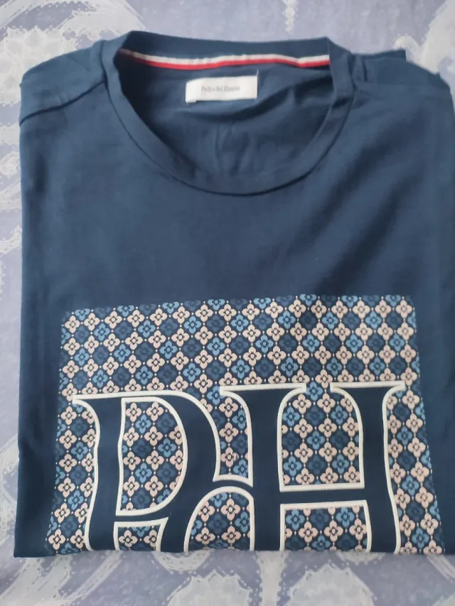 Camiseta Pedro del Hierro azul y multicolor