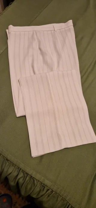 Traje sastre mujer blanco con raya diplomática